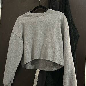 Gray cropped sweatshirt